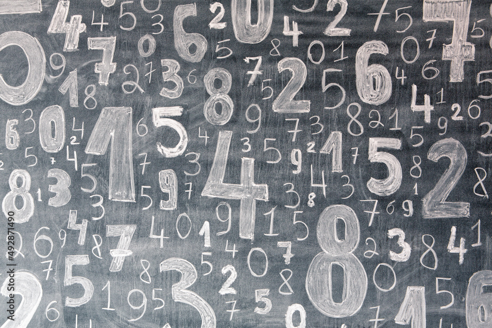 Poster background of numbers. from zero to nine. numbers texture. finance data concept. mathematic. seamles