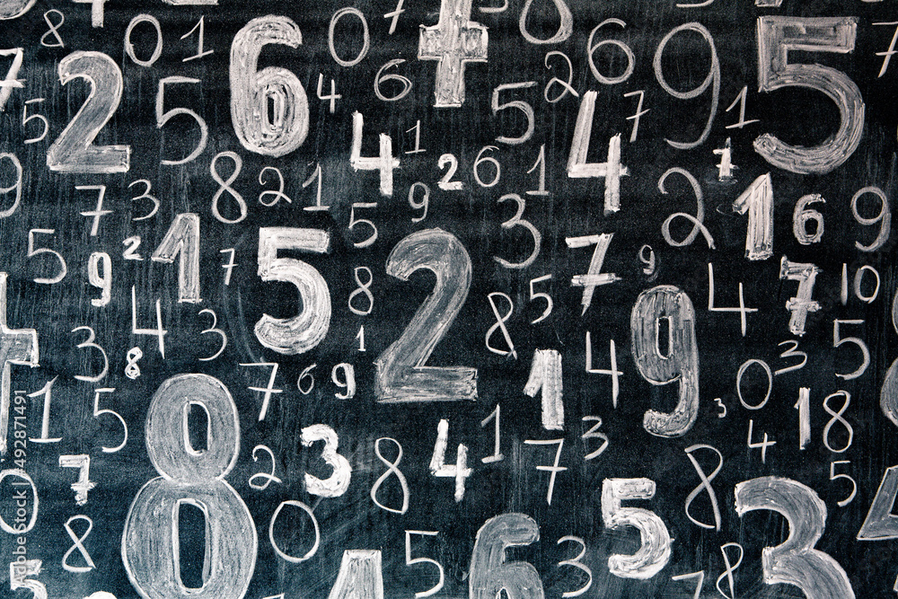 Poster background of numbers. from zero to nine. numbers texture. finance data concept. mathematic. seamles