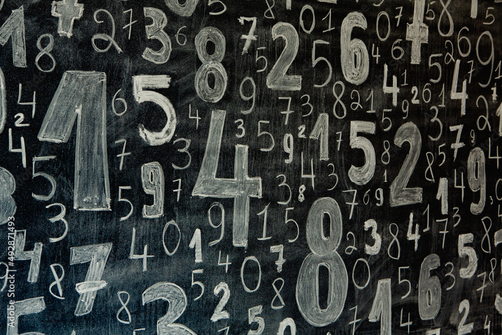Poster background of numbers. from zero to nine. numbers texture. finance data concept. mathematic. seamles