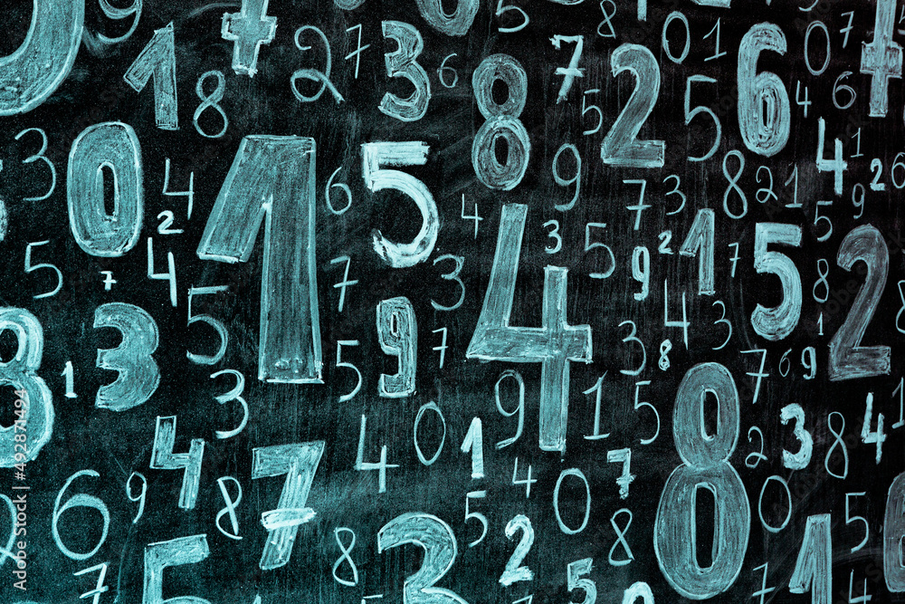 Poster background of numbers. from zero to nine. numbers texture. finance data concept. mathematic. seamles