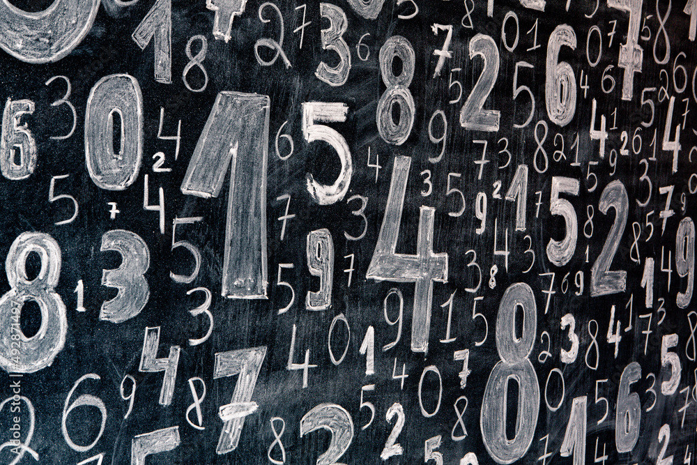 Poster background of numbers. from zero to nine. numbers texture. finance data concept. mathematic. seamles