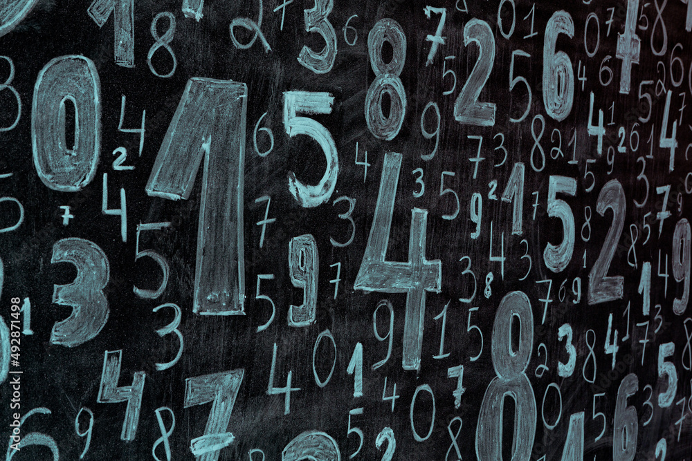 Poster background of numbers. from zero to nine. numbers texture. finance data concept. mathematic. seamles