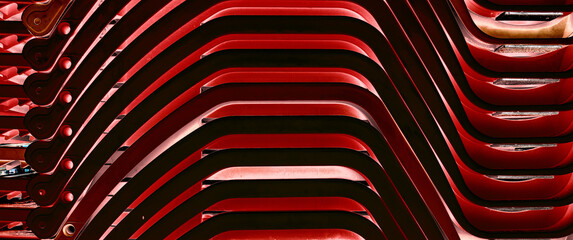 Abstract red background with wavy lines.