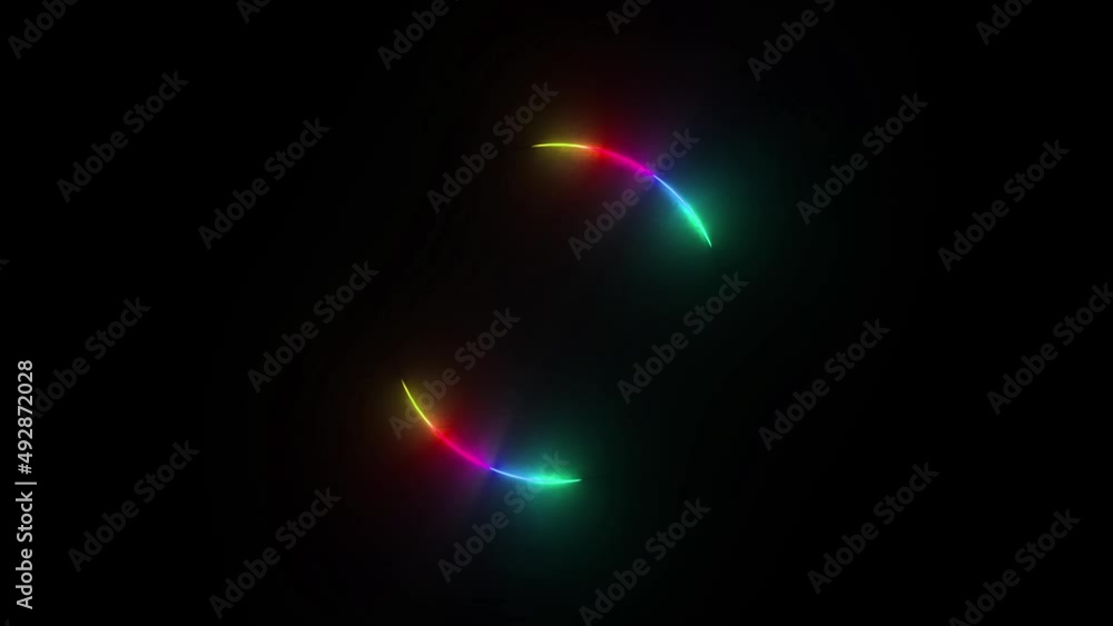 Aufkleber multicolored neon circle. motion background seamless loop. abstract futuristic hi-tech. coloured cir
