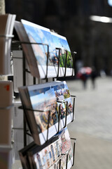 Postkarten auf Ansichtskarten Ständer in Nürnberg Bayern