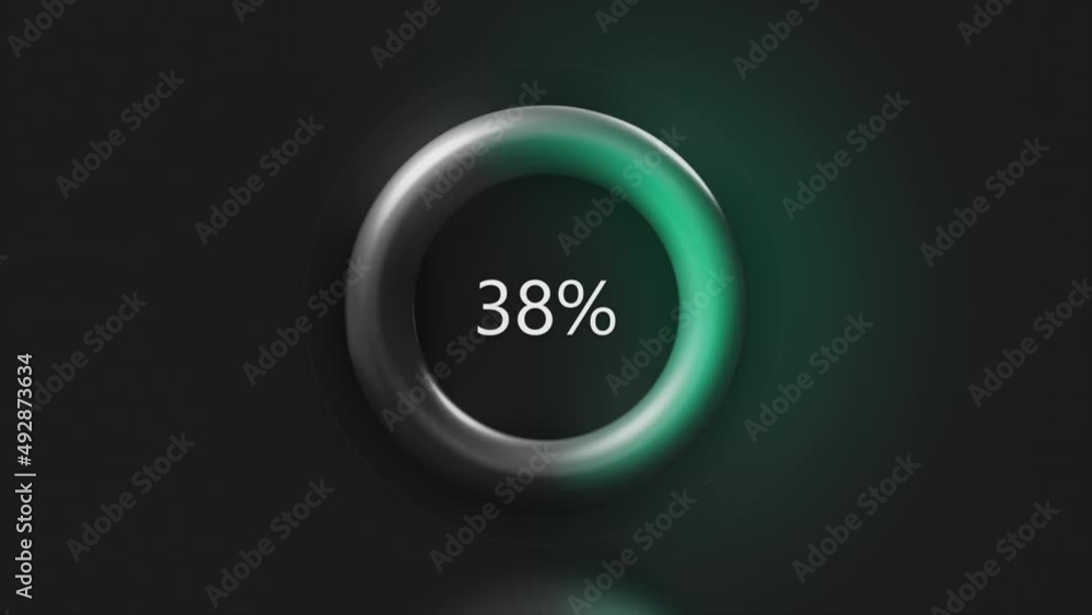 Aufkleber 3d ring with loading percentages. motion. modern interface design for data loading. ring with indica