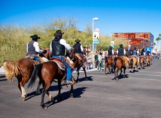 The Pony Express arriving in Scottsdale Arizona