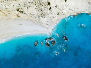 Summer in Leukada island in Greece. Long exposure shots during sunsets and aerial views of the beaches in Ionian sea.