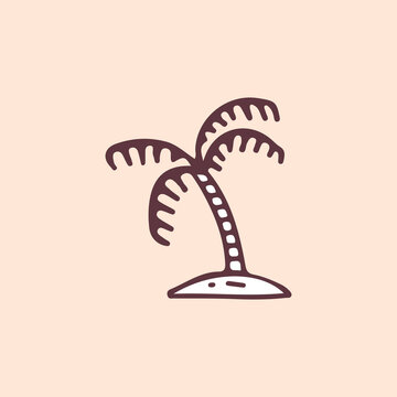 Aesthetic palm tree, illustration for t-shirt, poster, sticker, or apparel merchandise. With retro cartoon style