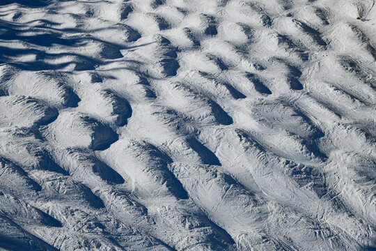 Background Of Slopes With Moguls.