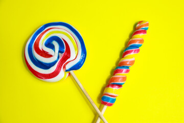 lollipop of different flavors with various colors