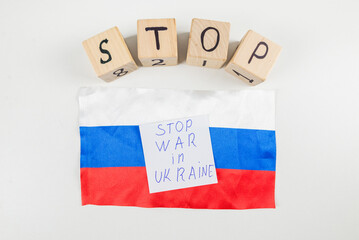 Russian flag with the word 