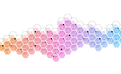 Hexagons pattern background. Genetic research, molecular structure. Chemical engineering. Concept of innovation technology. Used for design healthcare, science and medicine background
