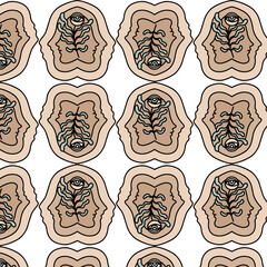 Vector pattern with hand drawn minimalistic surreal illustration with eye . Creative artwork. Template for card, poster, banner, print for t-shirt, pin, badge, patch.