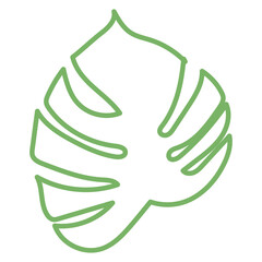 Monstera plant leaf icon in outline style