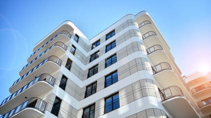 Modern elements in  contemporary  architecture.. Architectural details of a modern apartment building. - Powered by Adobe