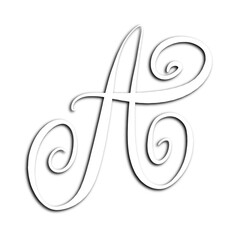 letter A white with shadow