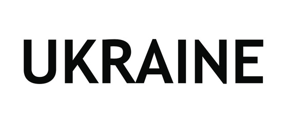 Ukraine color text. Vector isolated on white background. EPS 10