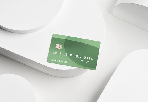 Credit Card Mockup with Basic White Shapes