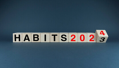 Habits 2023-2024. Habit planning and lifestyle concept