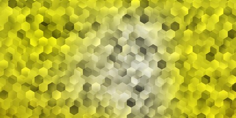 Light yellow vector layout with shapes of hexagons.