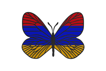 Fototapeta premium Butterfly wings in color of national flag. Clip art on white background. Armenia