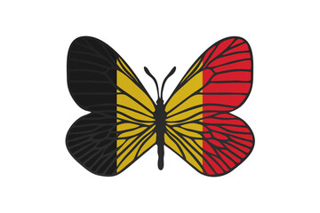 Fototapeta premium Butterfly wings in color of national flag. Clip art on white background. Belgium