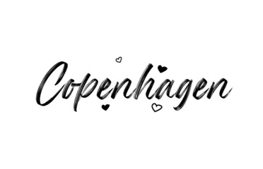 Copenhagen grunge city typography word text with grunge style. Hand lettering. Modern calligraphy text