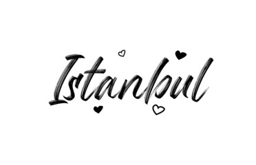 Fototapeta na wymiar Istanbul grunge city typography word text with grunge style. Hand lettering. Modern calligraphy text