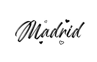 Madrid grunge city typography word text with grunge style. Hand lettering. Modern calligraphy text