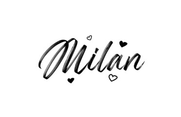 Milan grunge city typography word text with grunge style. Hand lettering. Modern calligraphy text