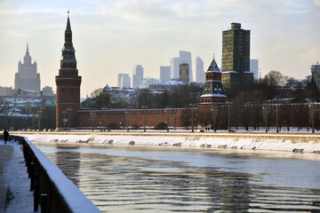 Moscow Kremlin architecture in winter	

