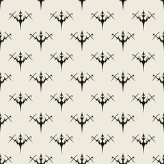 Abstract pattern tattoo sword sketch. Artistic death metal logo design. Black illustration in Metalcore style on a white background.