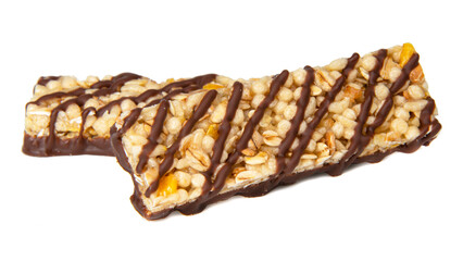 Nutrition bar cereal isolated on the white background