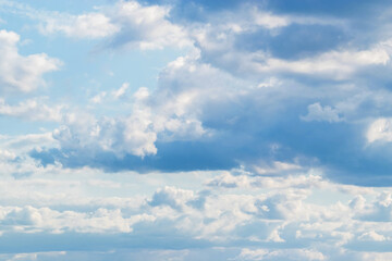 View on abstract clouds in the sky. Cloudscape photography on a daytime.