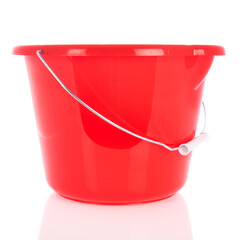 Red plastic bucket