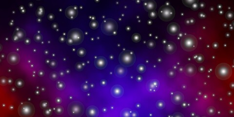 Obraz premium Dark Blue, Red vector texture with beautiful stars.