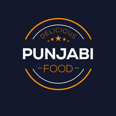 Creative (Punjabi food) logo, sticker, badge, label, vector illustration.