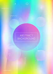 Abstract Design. Simple Flyer. Holographic Presentation. Magic Graphic. Tech Business Elements. Trendy Dots. Digital Background. Purple Round Shape. Blue Abstract Design