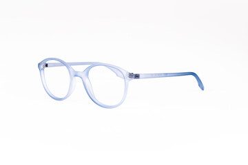 optical glasses frame stands on a white background