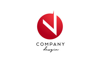 red N alphabet letter logo icon with circle design. Creative template for company and business