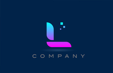 Fototapeta premium pink blue L alphabet letter logo icon design. Creative template for business and company with dots