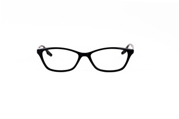 optical glasses frame stands on a white background