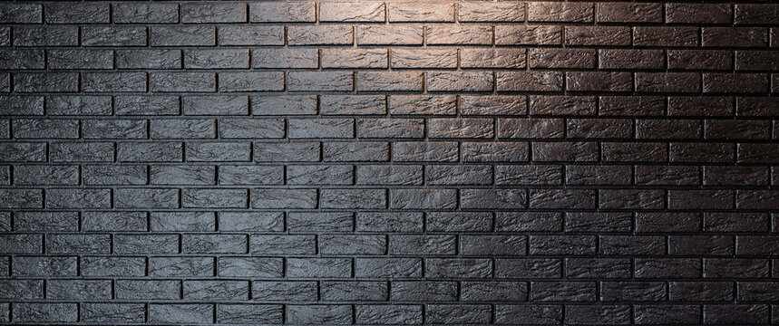 Black brick wall. wallpapers for the desktop. photography for design