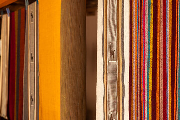 Characteristic woven blankets of northern Argentina