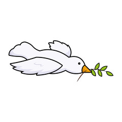 Isolated white peace pigeon icon Vector