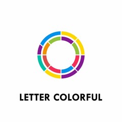 Colorful Letter o logo font design template illustration