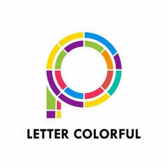 Obraz premium Colorful Letter p logo font design template illustration