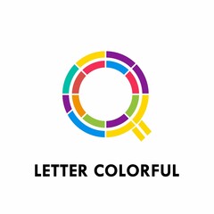 Colorful Letter q logo font design template illustration