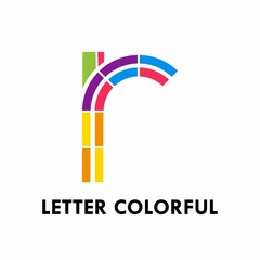 Colorful Letter r logo font design template illustration